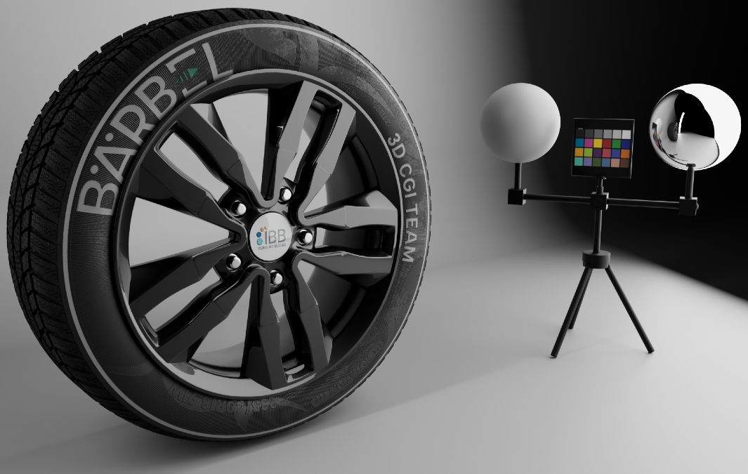 ein Rad mit einem Licht darauf